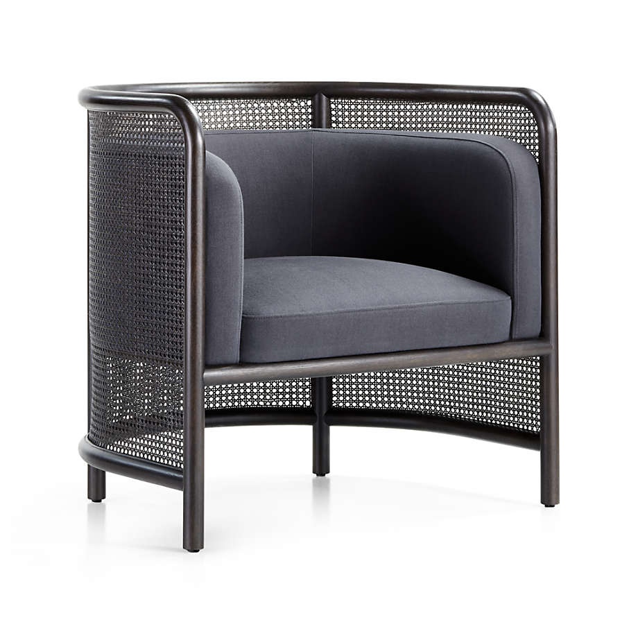 Fields Cane Back Charcoal Accent Chair thumbnail 2