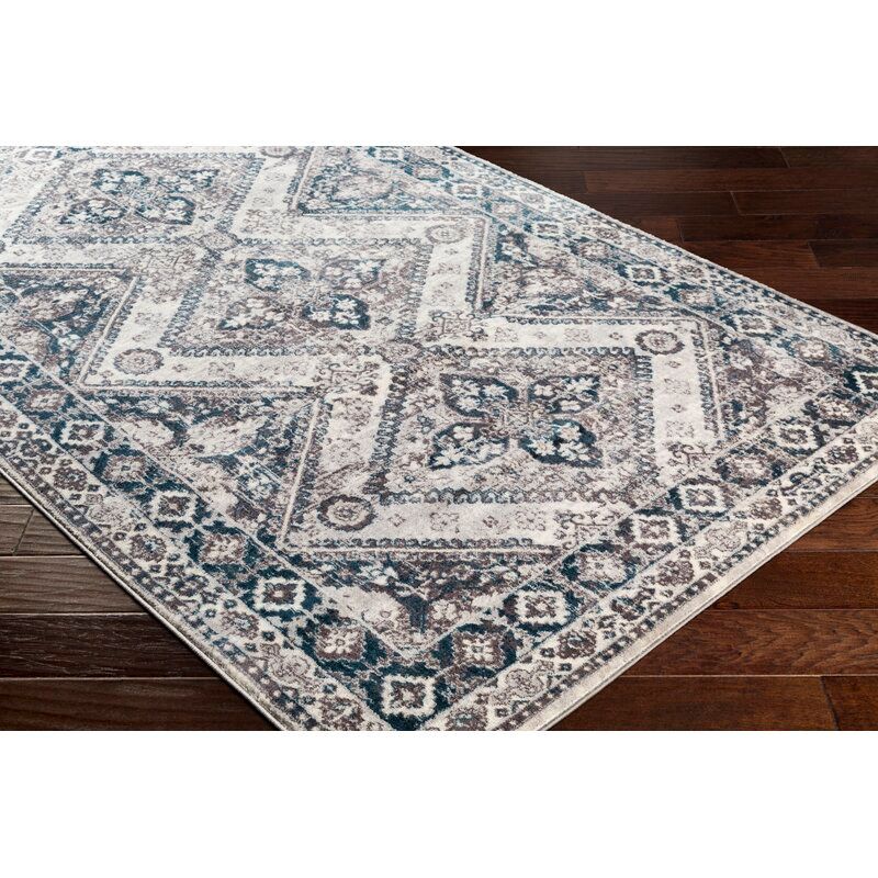 Rothenberg Abstract Aqua Navy Area Rug-9'3''x12'3'' thumbnail 2