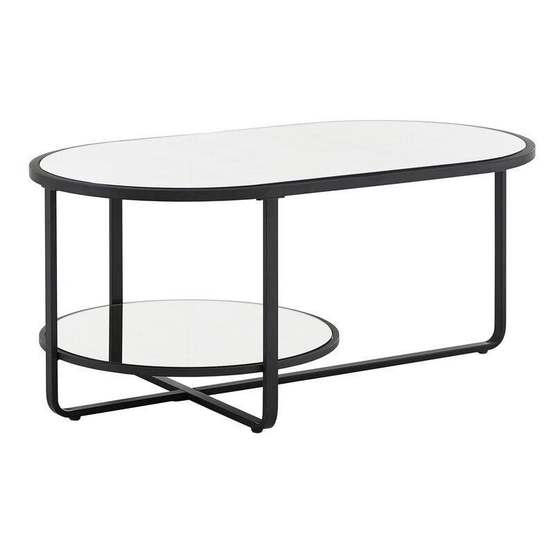 Brendis Cross Legs Coffee Table with Storage thumbnail 3