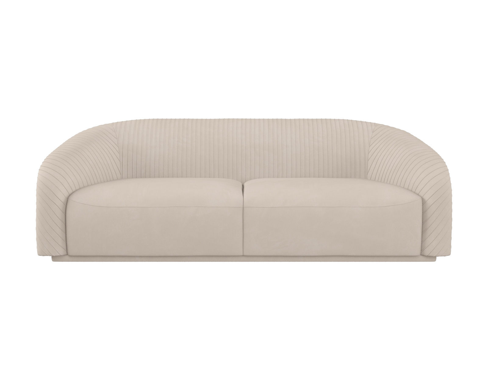 Skye Pleated Beige Velvet Sofa thumbnail 3