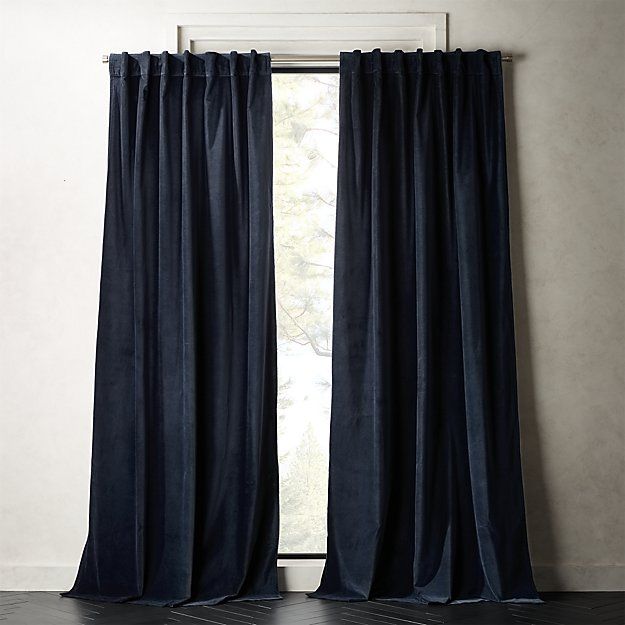 VELVET CURTAIN PANEL MIDNIGHT BLUE thumbnail 2