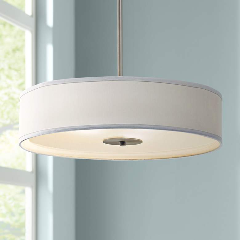 Wide Brushed Nickel Pendant thumbnail 3