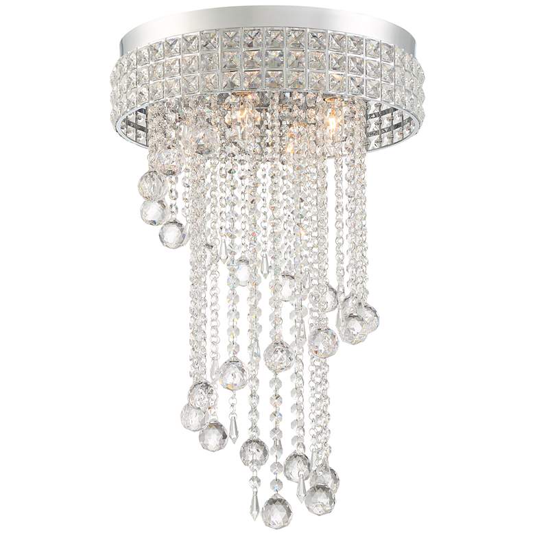 Carina 16 Wide Chrome and Crystal Ceiling Light thumbnail 2