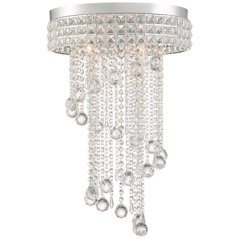 Carina 16 Wide Chrome and Crystal Ceiling Light thumbnail 4