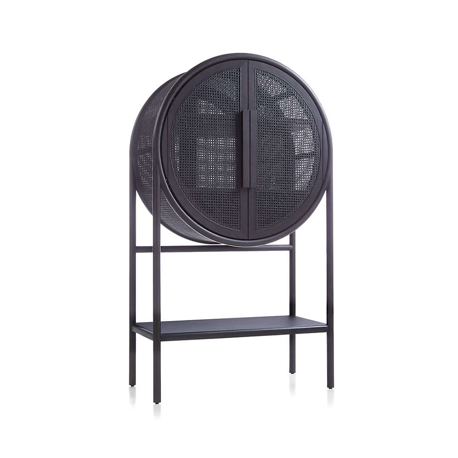 West Charcoal Cane Bar Cabinet thumbnail 4
