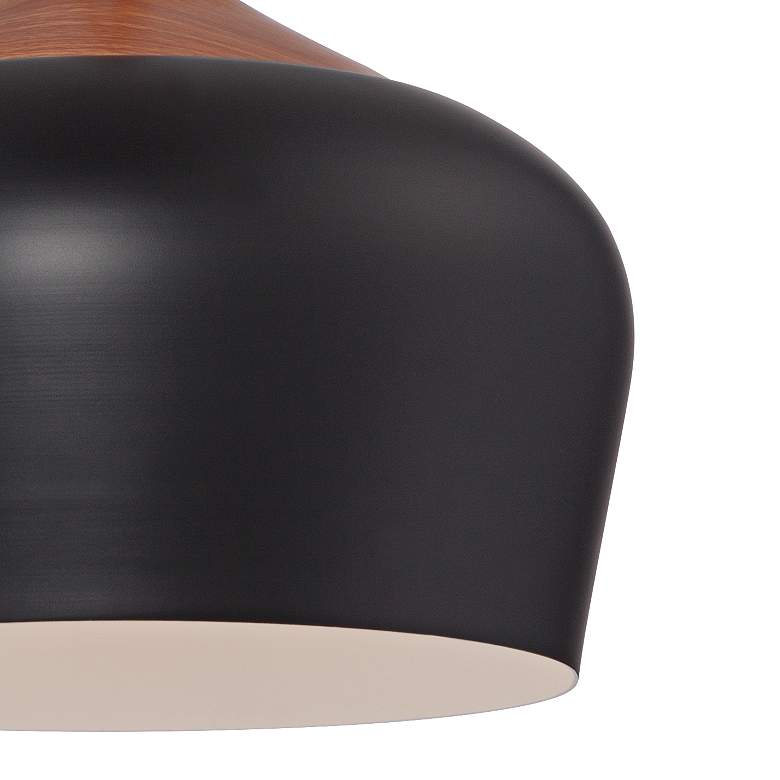Felton Black Aluminum and Wood Wide Pendant thumbnail 4