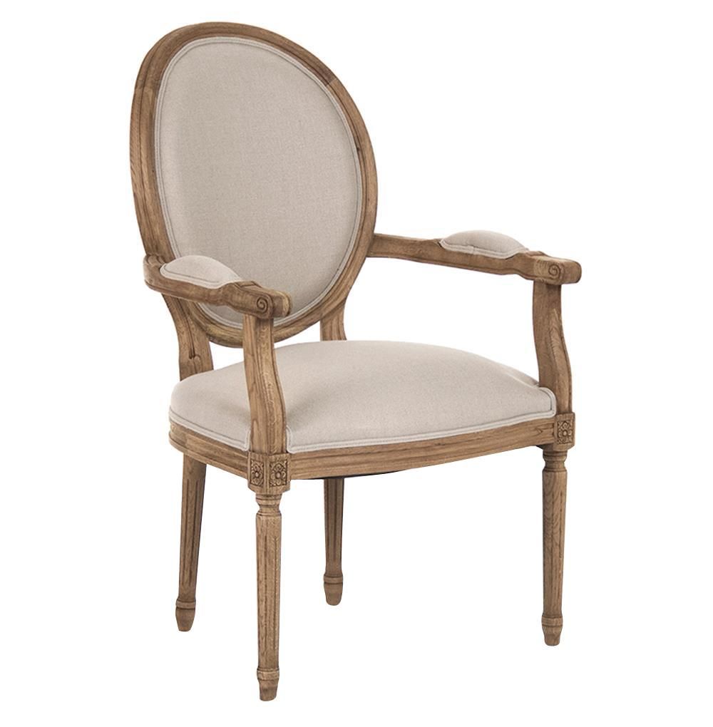 Madeleine French Country Louis XVI Dining Arm Chair thumbnail 2