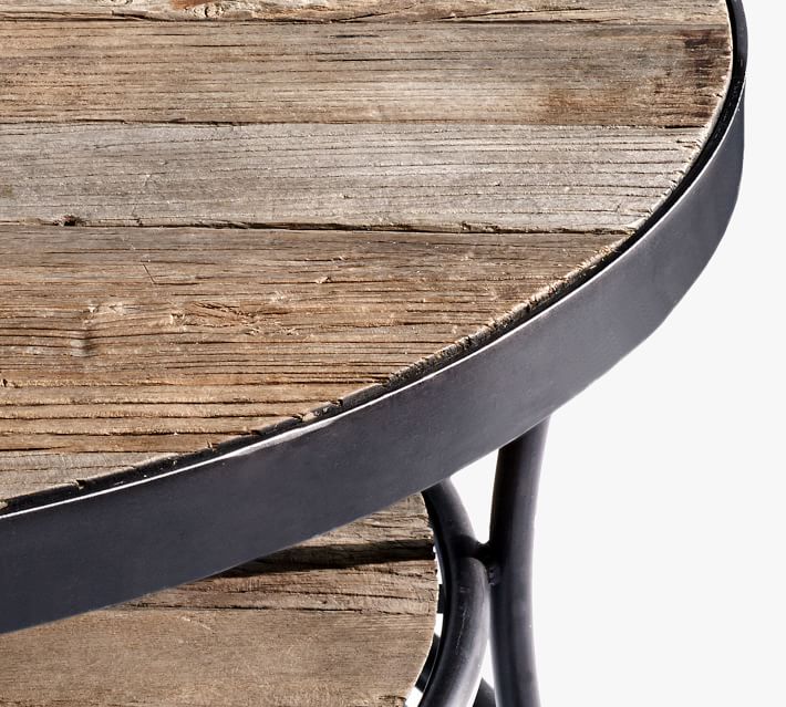 Bartlett Round Metal and Reclaimed Coffee Table thumbnail 3