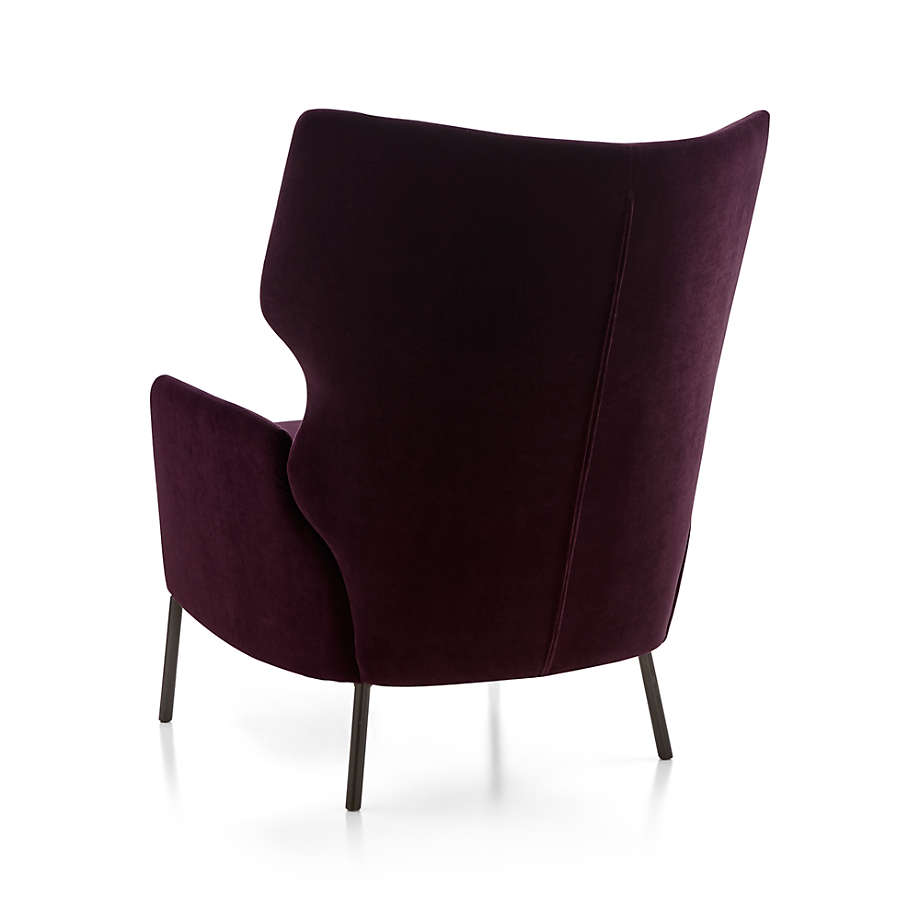 Alex Bordeaux Velvet Accent Chair thumbnail 2