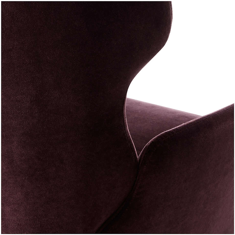 Alex Bordeaux Velvet Accent Chair thumbnail 4