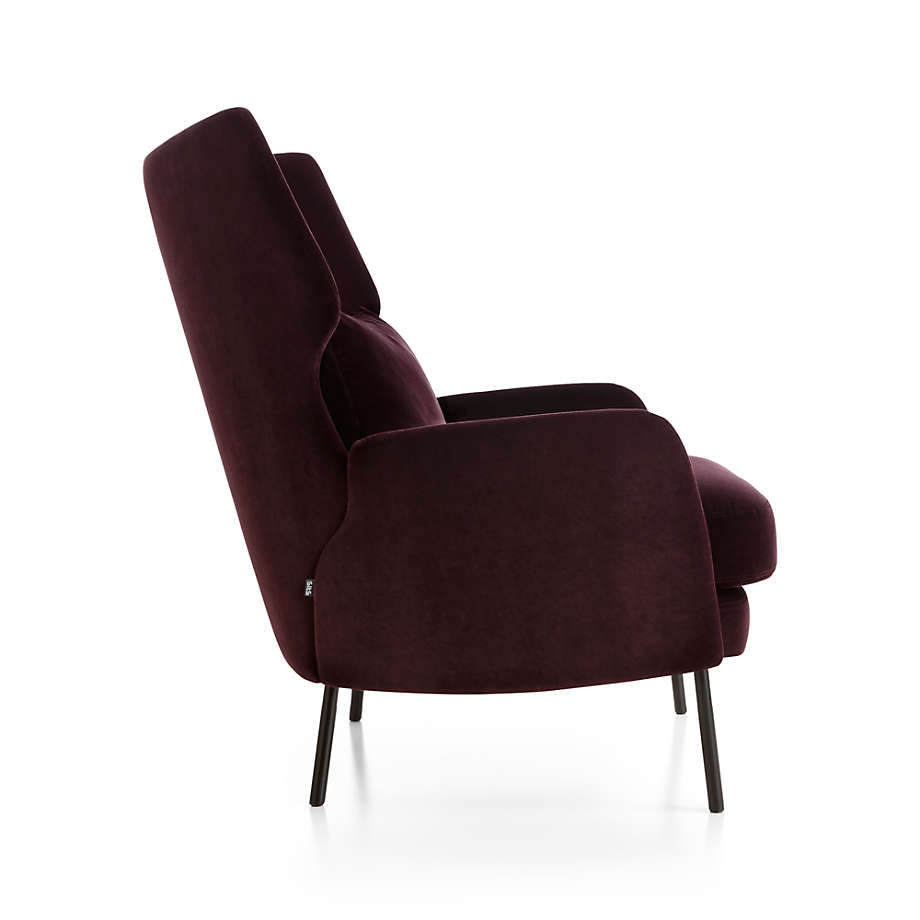 Alex Bordeaux Velvet Accent Chair thumbnail 5