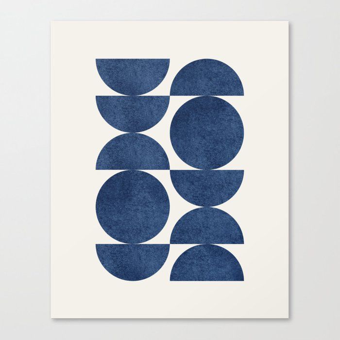 Blue navy retro Canvas Print thumbnail 2