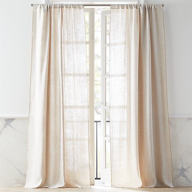 DOS WHITE AND NATURAL TWO TONE CURTAIN PANEL thumbnail 4