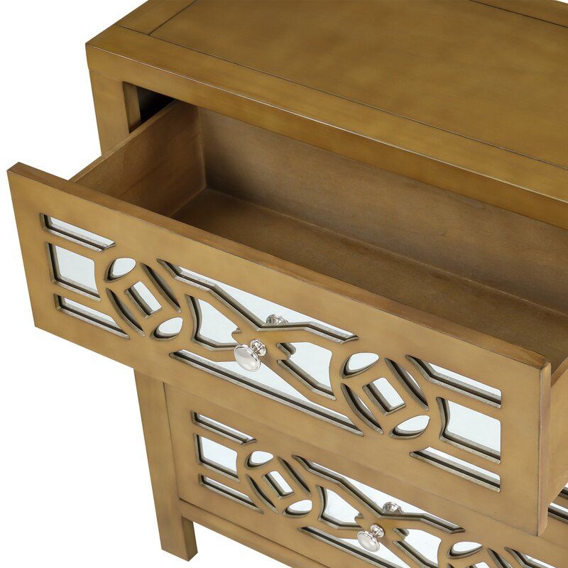 Sylvania 3 Drawer Mirrored Accent Chest thumbnail 3