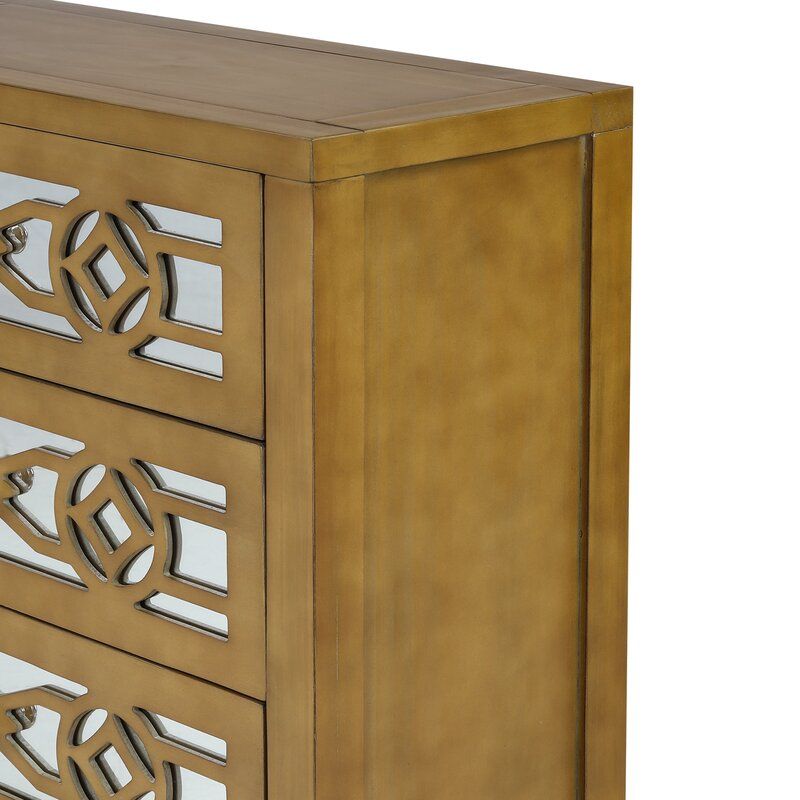 Sylvania 3 Drawer Mirrored Accent Chest thumbnail 4