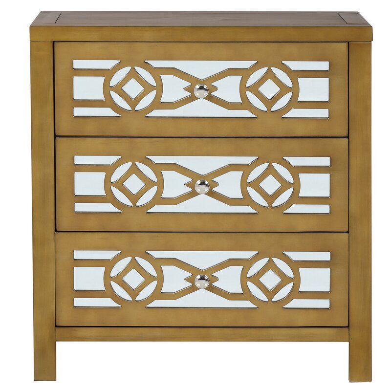 Sylvania 3 Drawer Mirrored Accent Chest thumbnail 6