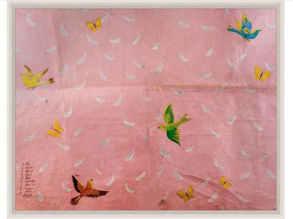 PAULE MARROT PINK FEATHERS ART thumbnail 2