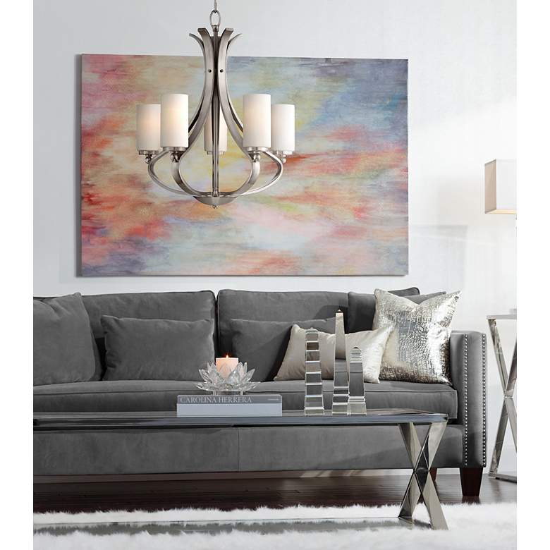 Possini Euro Kadence 5 Light 23 Nickel Chandelier thumbnail 2
