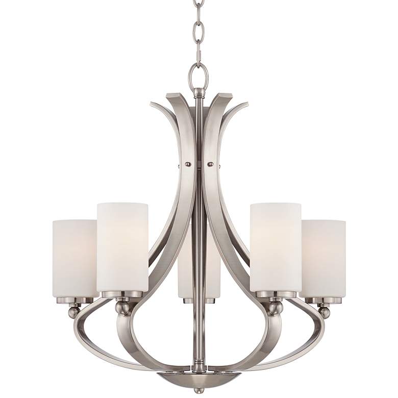 Possini Euro Kadence 5 Light 23 Nickel Chandelier thumbnail 3