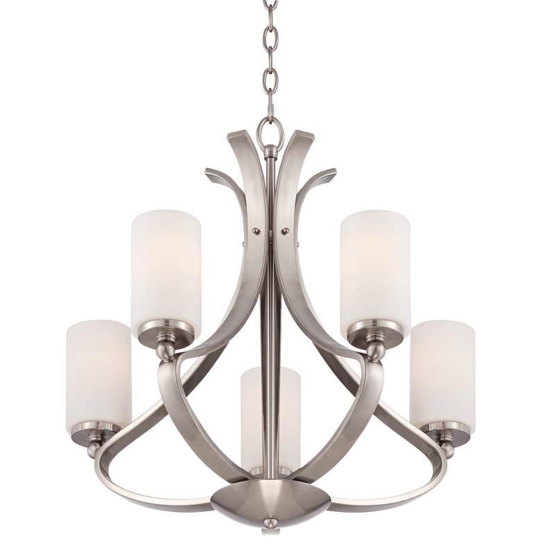 Possini Euro Kadence 5 Light 23 Nickel Chandelier thumbnail 4