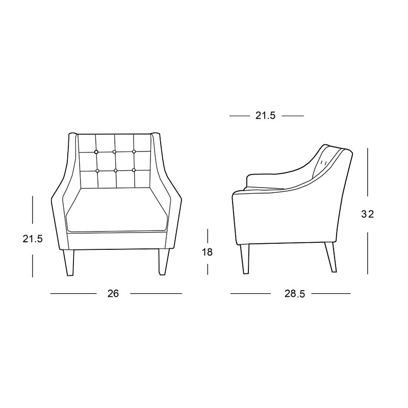 Clopton Tufted Polyester Armchair thumbnail 8