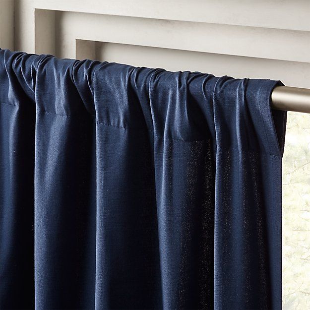 NAVY BLUE BASKETWEAVE CURTAIN PANEL thumbnail 2
