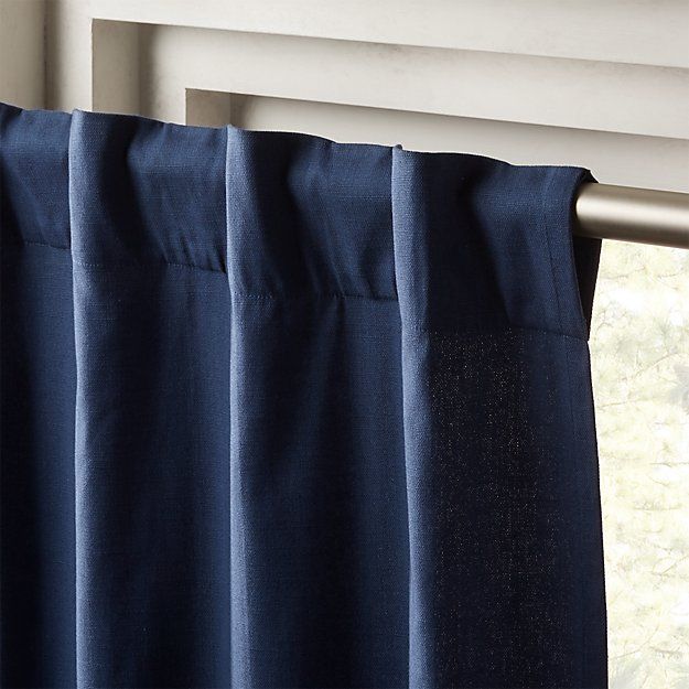 NAVY BLUE BASKETWEAVE CURTAIN PANEL thumbnail 2