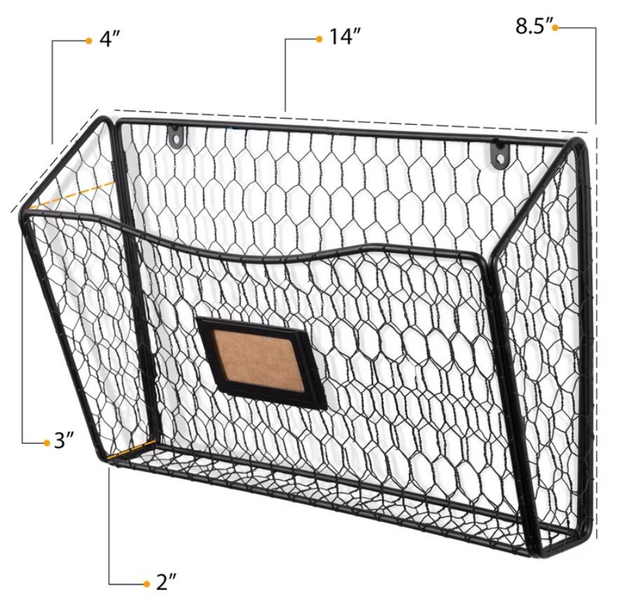 Borchers Wall Mail Organizer with Wall Baskets thumbnail 3
