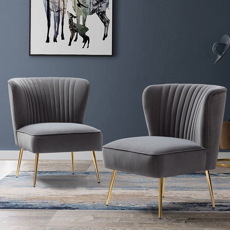 Erasmus Velvet Side Chair Set of 2 thumbnail 2
