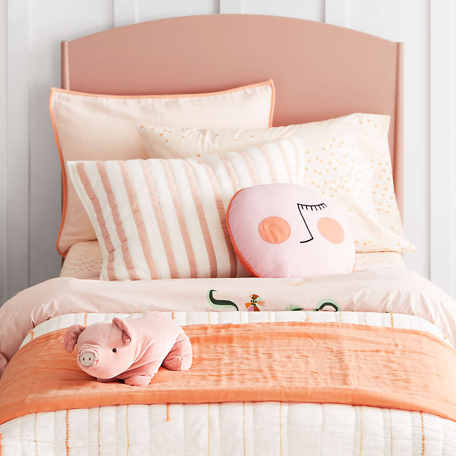Peach Embroidered Texture Stripe Voile Quilt Queen thumbnail 2