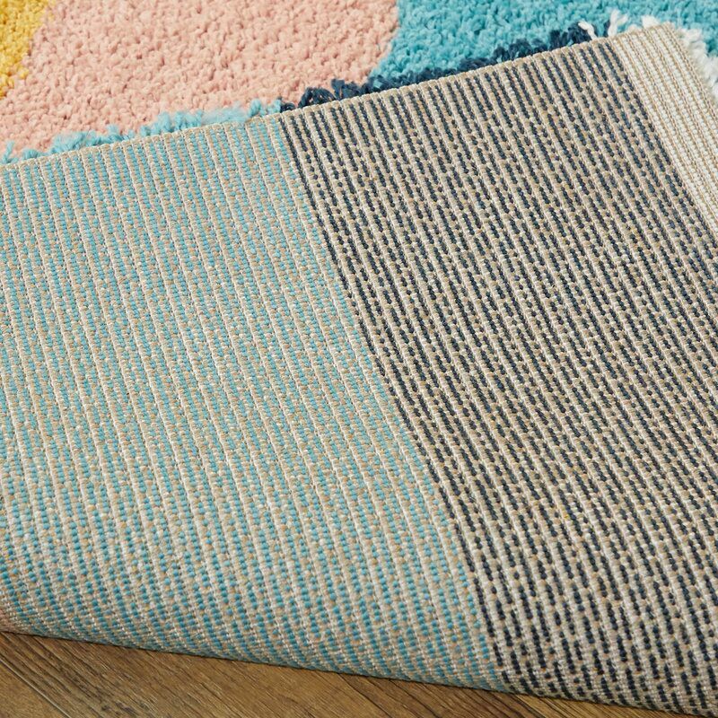 Sebuh Abstract Shag Rainbow Area Rug-5'3''x7' thumbnail 2