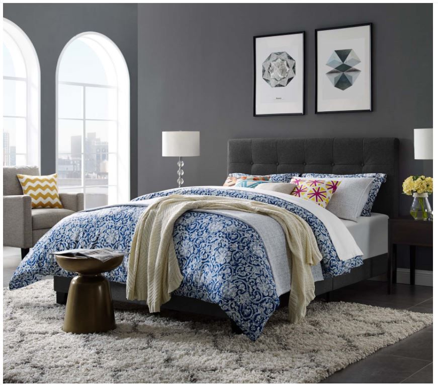 Amira Upholstered Fabric Bed-Queen thumbnail 2