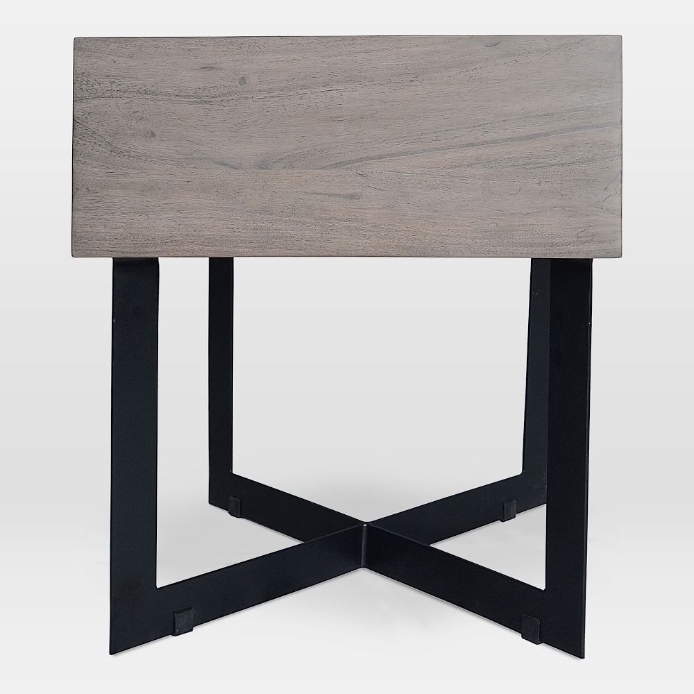 Modern Solid Wood And Iron Side Table thumbnail 2