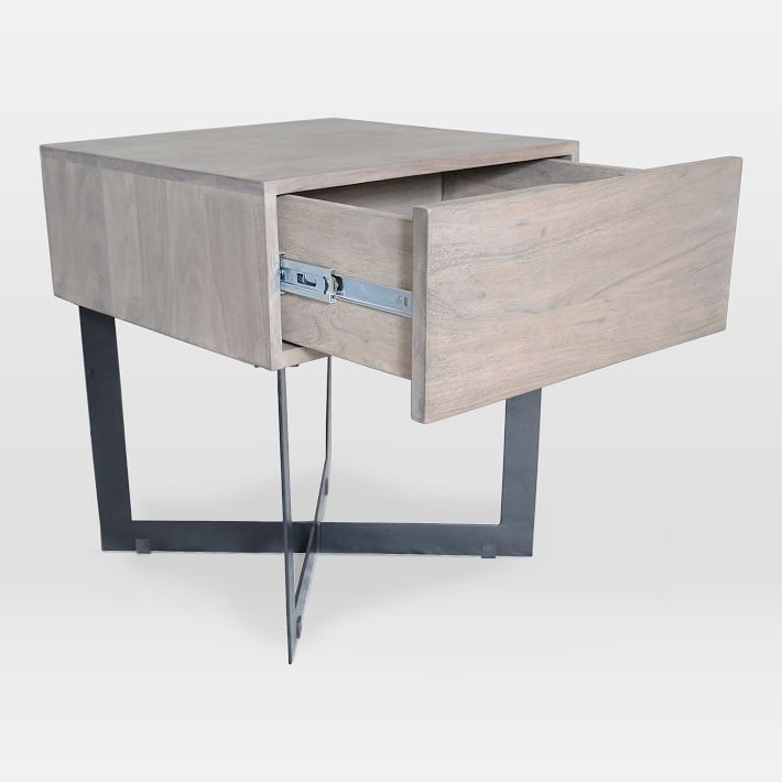 Modern Solid Wood And Iron Side Table thumbnail 4