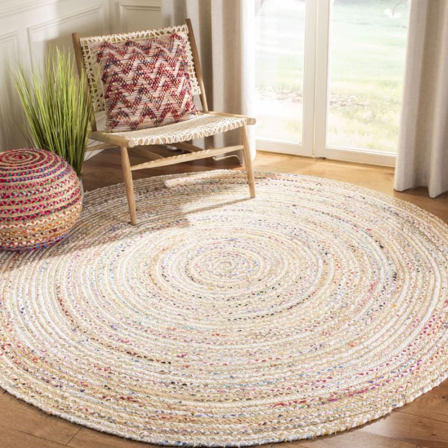 Francisco Handmade Flatweave Cotton Beige Multicolor Area Rug-8'x8' thumbnail 2