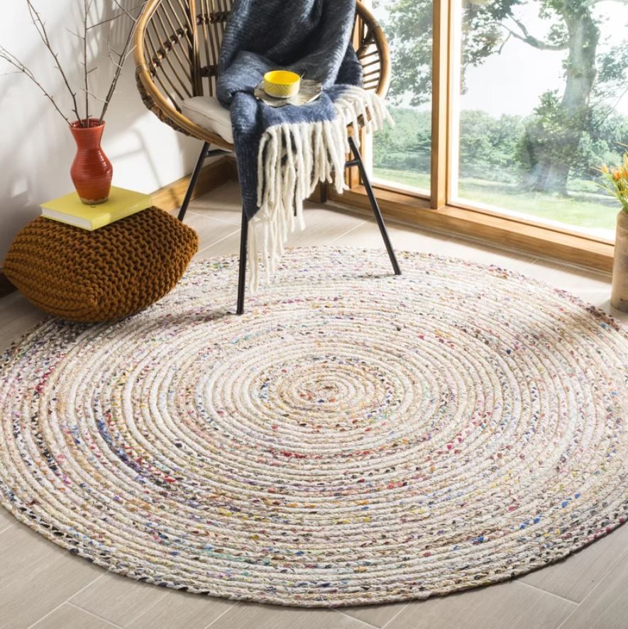 Francisco Handmade Flatweave Cotton Beige Multicolor Area Rug-8'x8' thumbnail 3