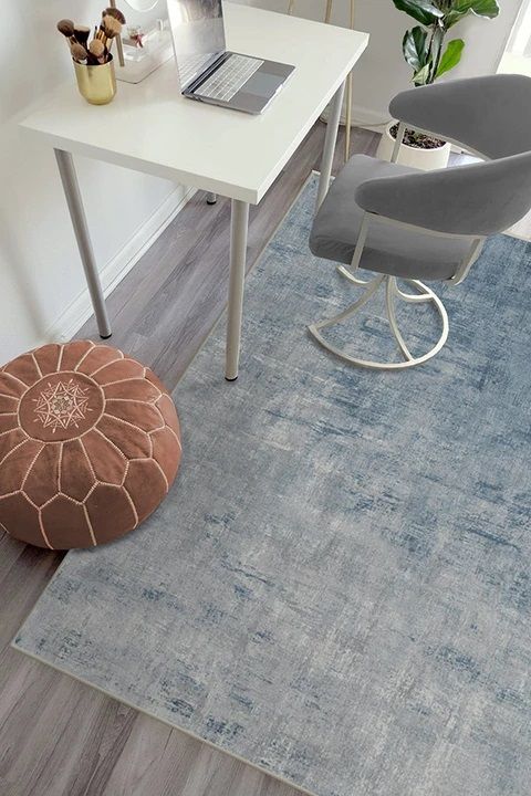 Impasto Slate Blue Rug-5'x7' thumbnail 2