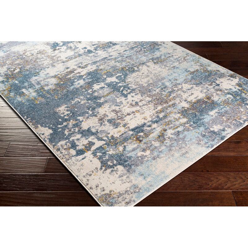 Avelar Abstract Navy Gray Area Rug thumbnail 4