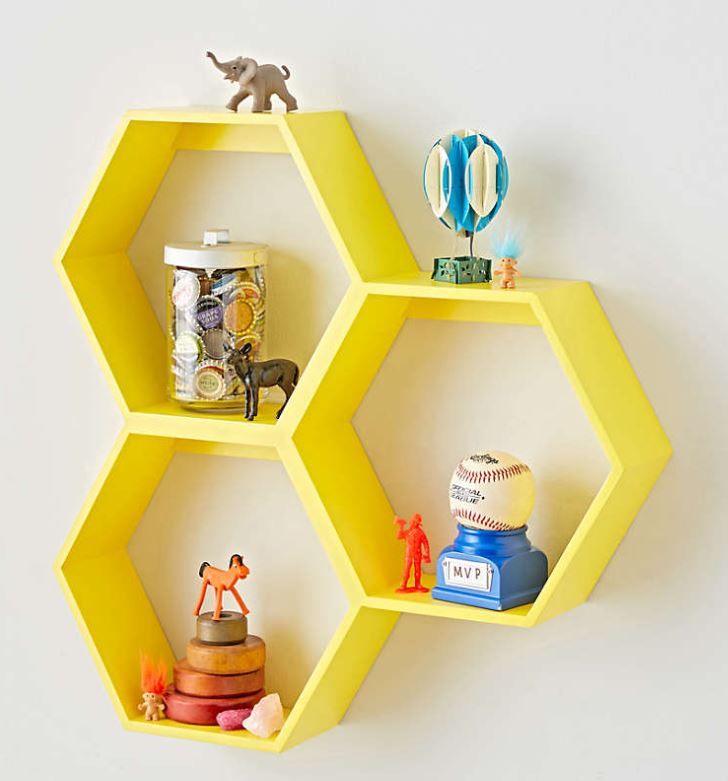 Honeycomb Yellow Hexagon Shelf thumbnail 2