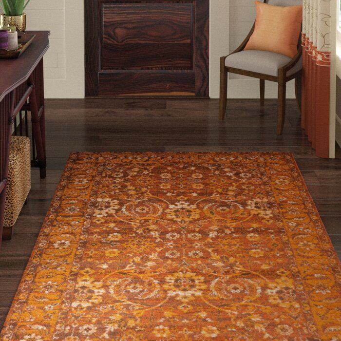 Bolton Oriental OrangeBrown Area Rug-10'x13' thumbnail 2
