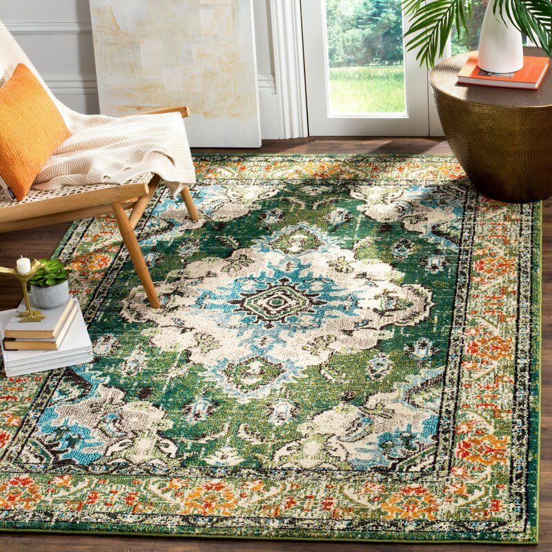 Indira Green Light Blue Area Rug-8'x10' thumbnail 2