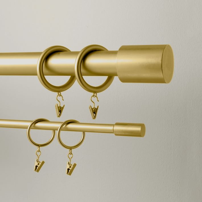 Round Metal Curtain Rings Set Of 7 Antique Brass thumbnail 2