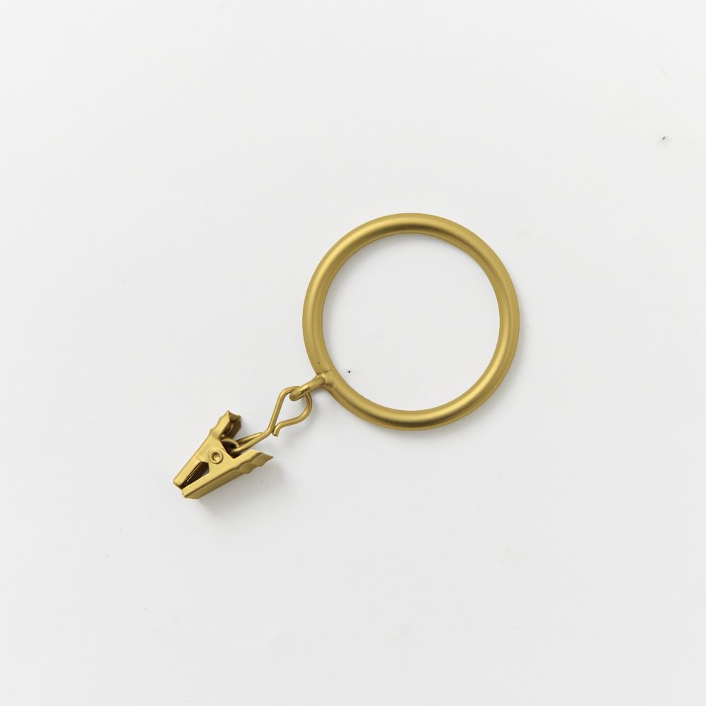 Round Metal Curtain Rings Set Of 7 Antique Brass thumbnail 4