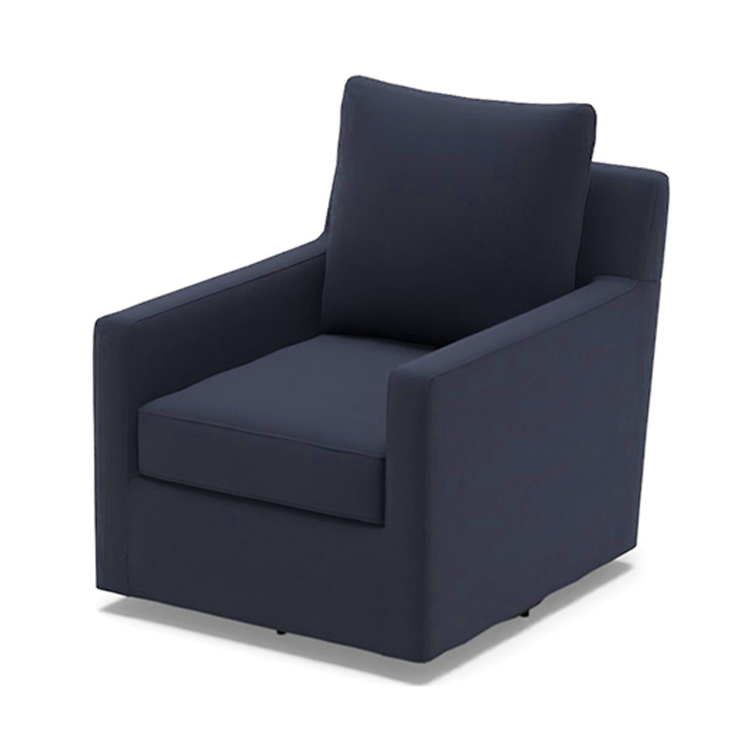 Ayden Slipcovered Swivel Glider Performance Heathered Basketweave Navy thumbnail 2