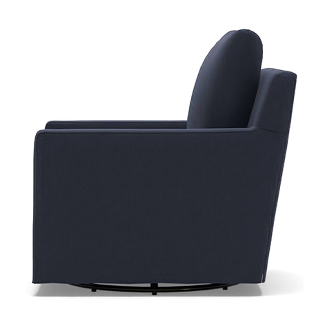 Ayden Slipcovered Swivel Glider Performance Heathered Basketweave Navy thumbnail 3