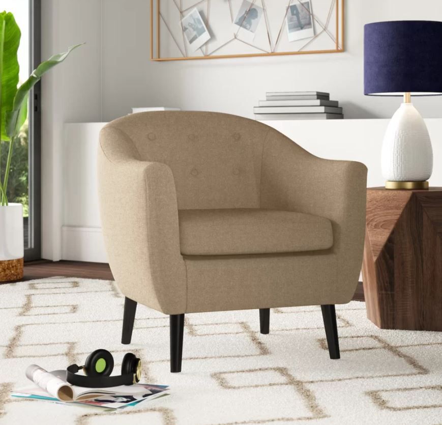 Huertas Wide Polyester Barrel Chair thumbnail 2