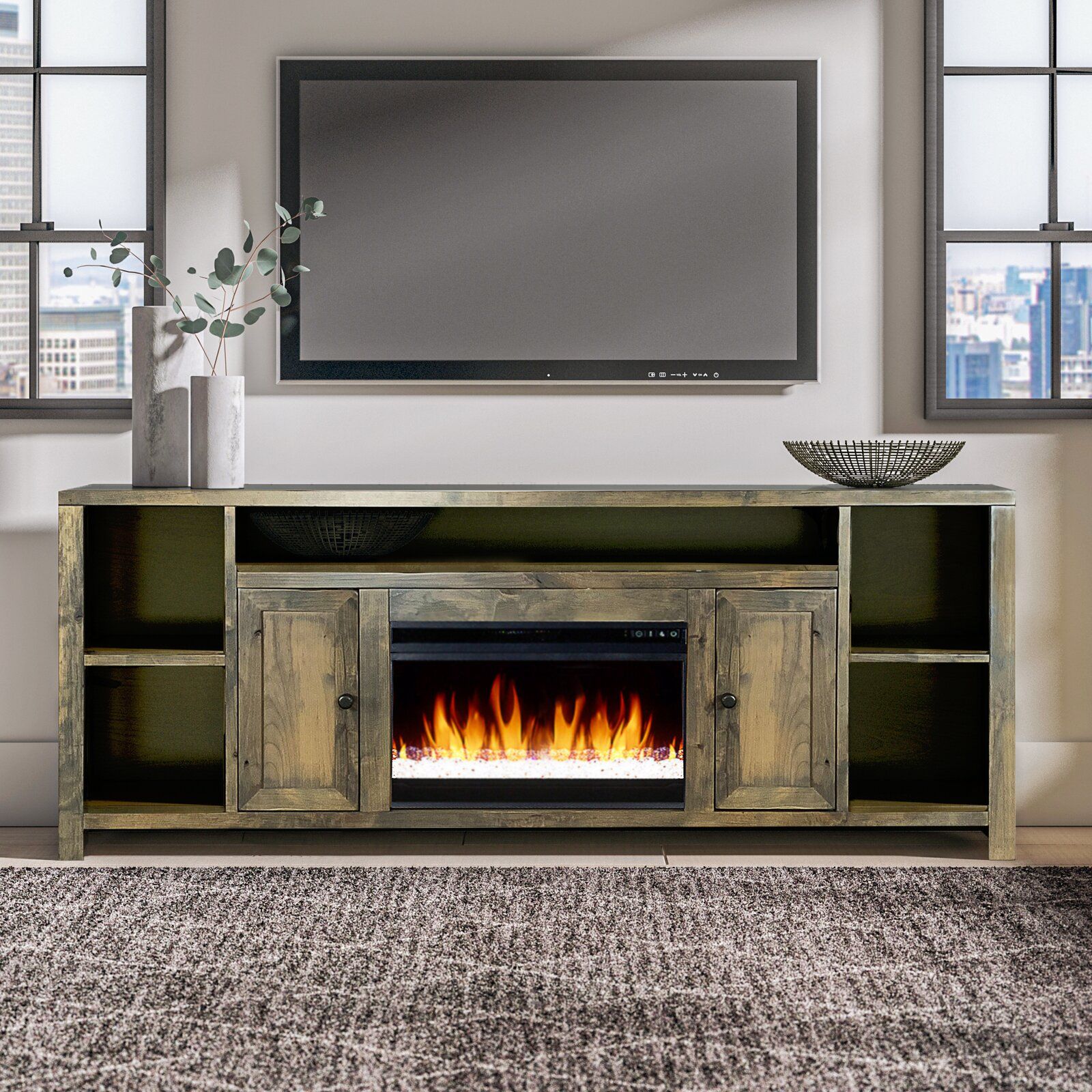 Columbia TV Stand with Electric Fireplace thumbnail 2