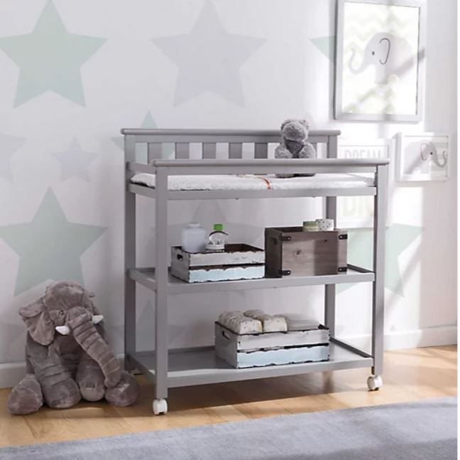 Delta Children Flat Top Changing Table in Grey thumbnail 2