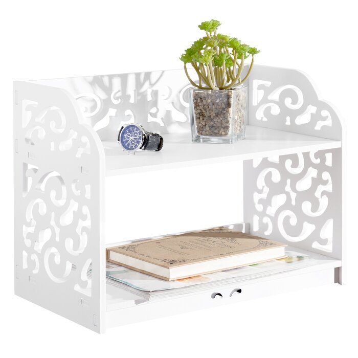 White Dionizas Cutout Scrollwork Design Desktop Organizer thumbnail 3