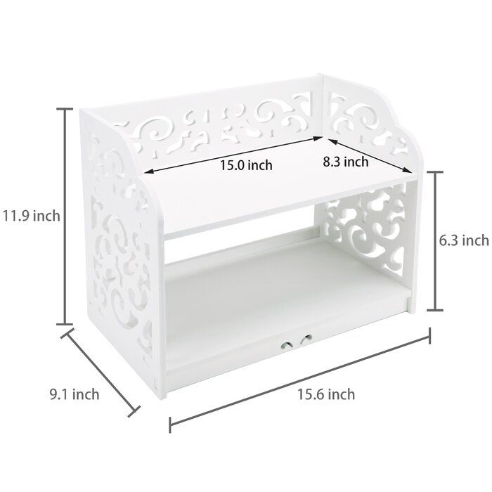 White Dionizas Cutout Scrollwork Design Desktop Organizer thumbnail 4